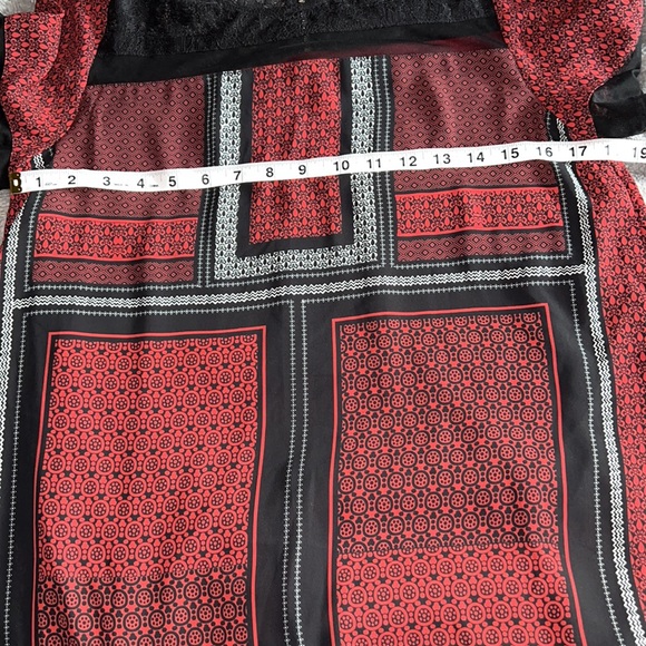 Small Express Red/Black Dress with Lace Trim - Picture 9 of 10